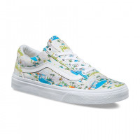 Кеды Vans Old Skool белые с голубым