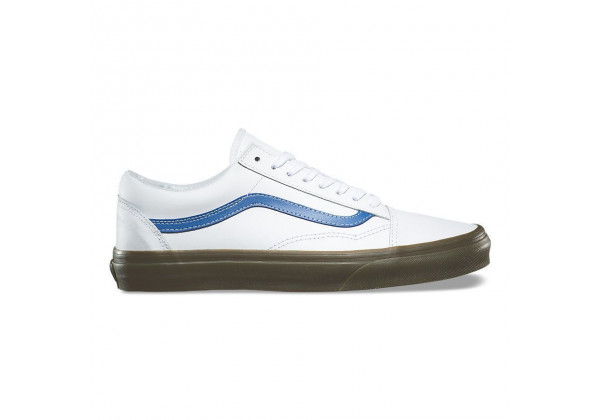 Кожаные кеды Vans OLD SKOOL BLEACHER белые