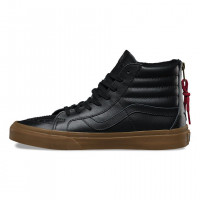 Кожаные кеды Vans SK8-Hi Reissue Zip (Hiking) черные 
