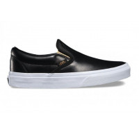 Кожаные слипоны Vans Classic Slip-On (Metallic Gore) черные