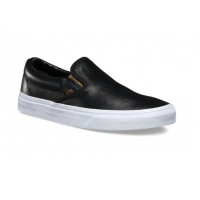 Кожаные слипоны Vans Classic Slip-On (Metallic Gore) черные